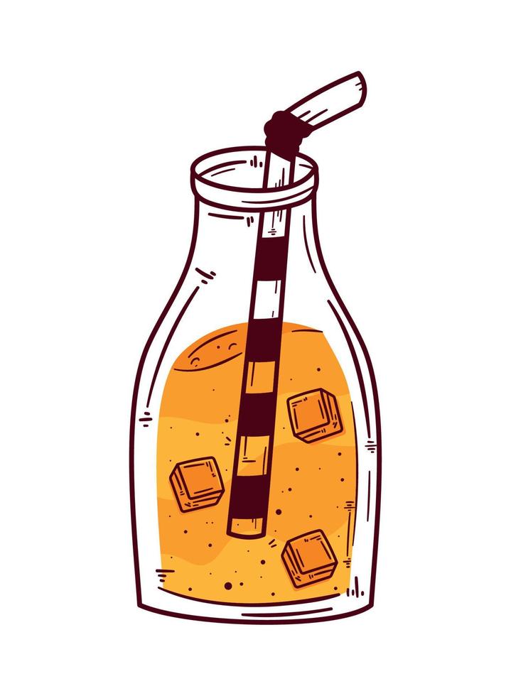 fresh orange detox bottle vector