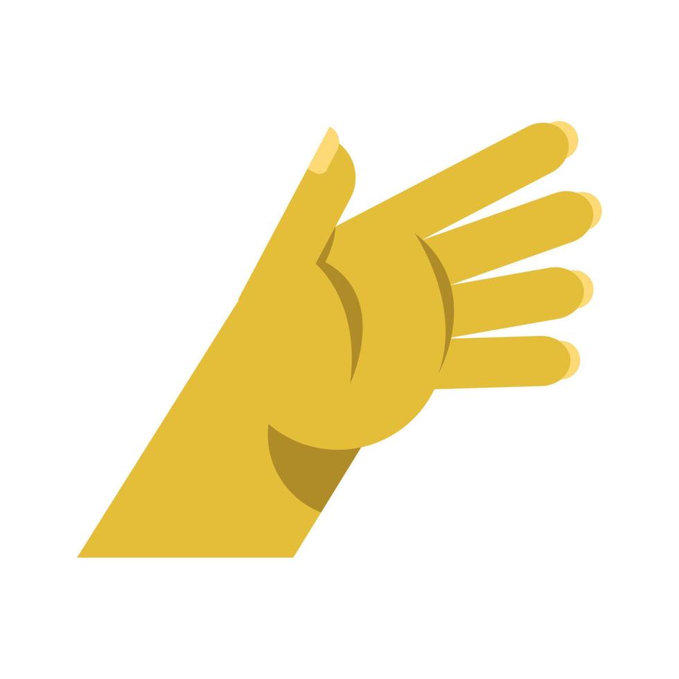 mano amarilla humana abierta vector