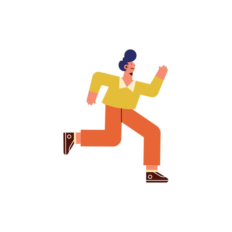fast young man running vector