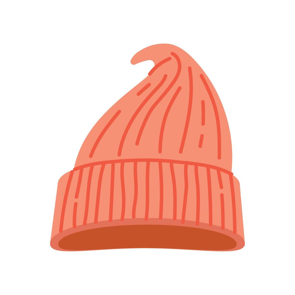 pink wool hat vector