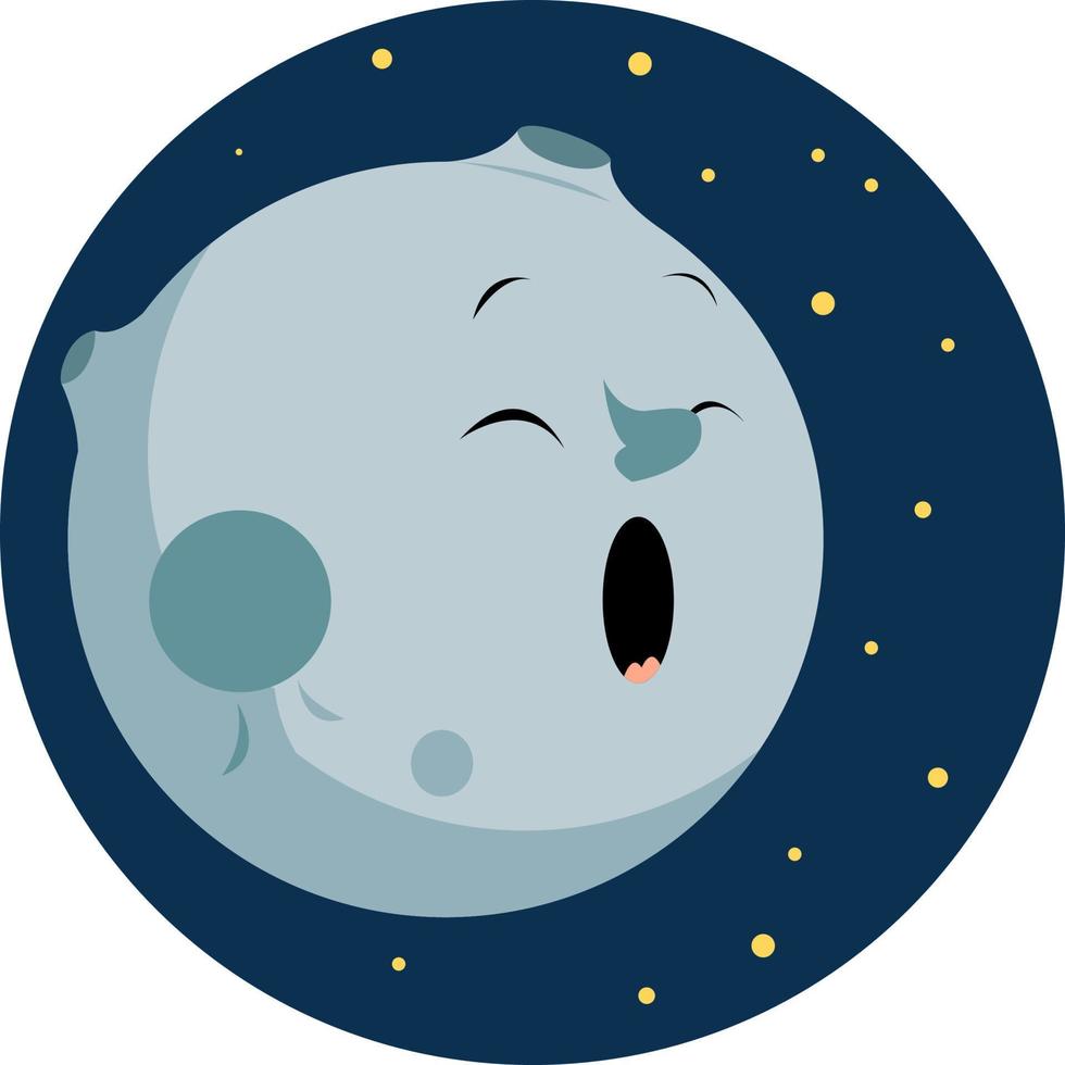 Blue moon, illustration, vector on white background.