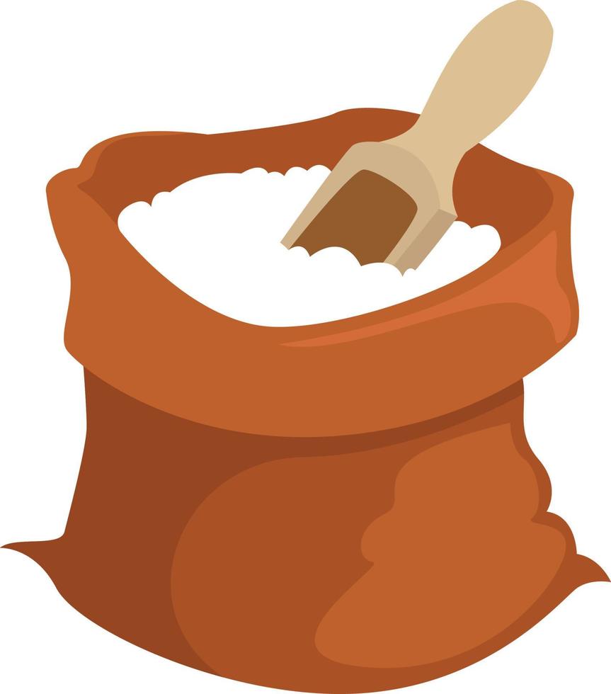 Bag of flour , illustration, vector on white background