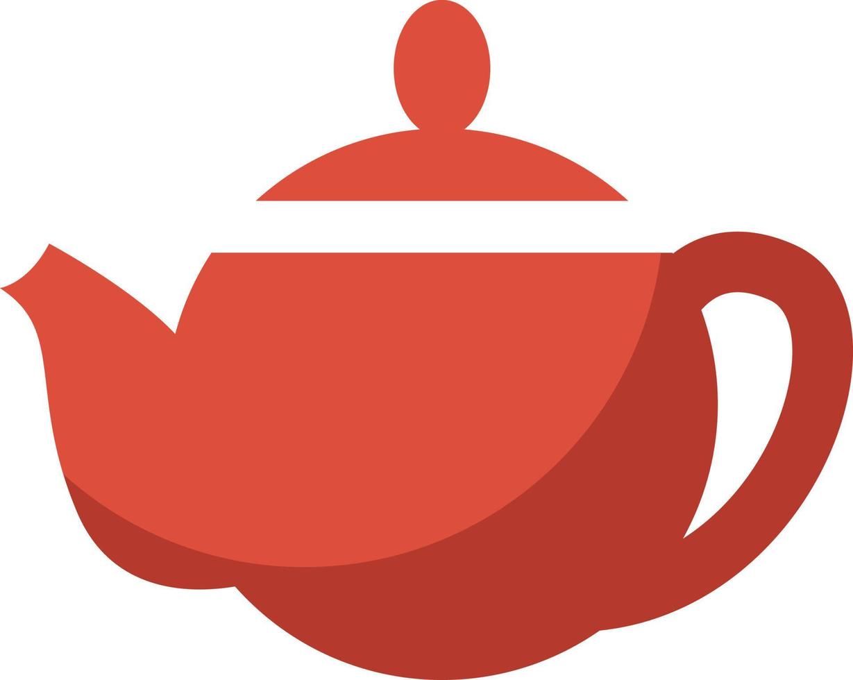 Red teapot, illustration, vector on a white background