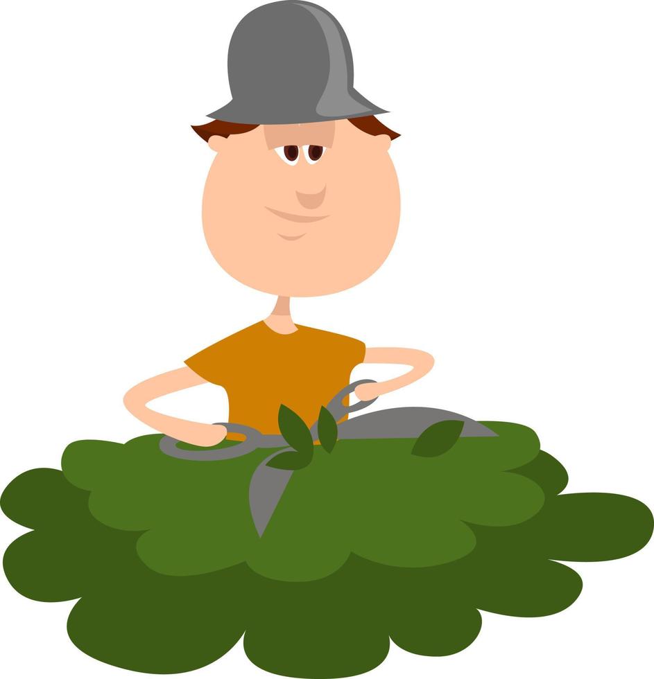 Gardener, illustration, vector on white background