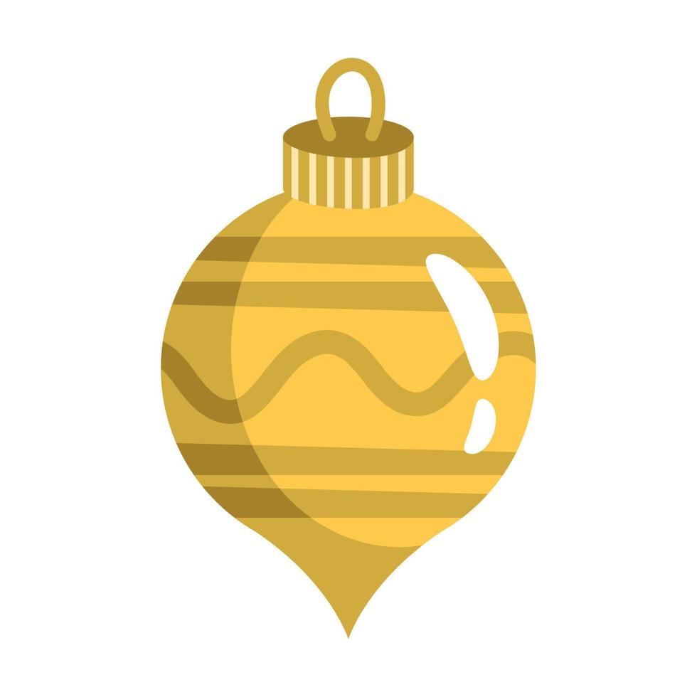 yellow christmas ball vector