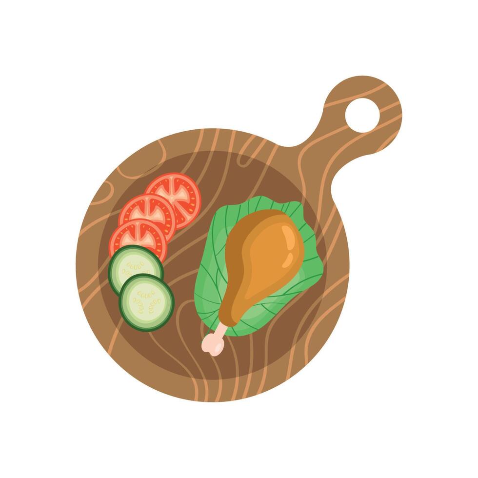 zesty chicken muslim food vector