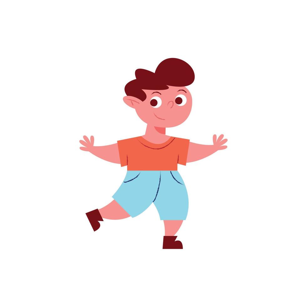 little kid boy running vector