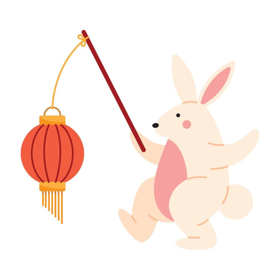 mid autumn rabbit vector