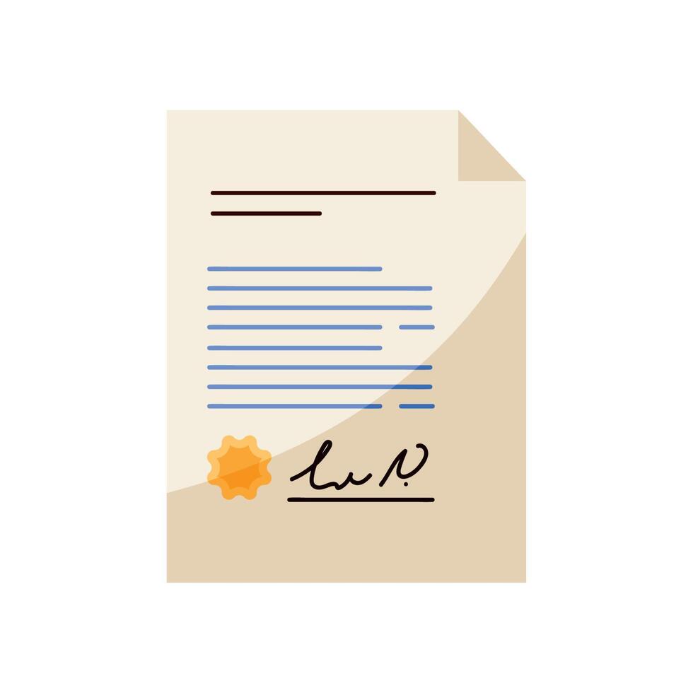 contract paper document vector