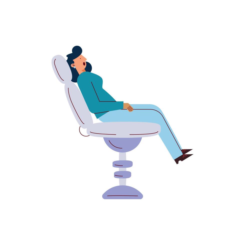 woman sitting in dentistry chair vector