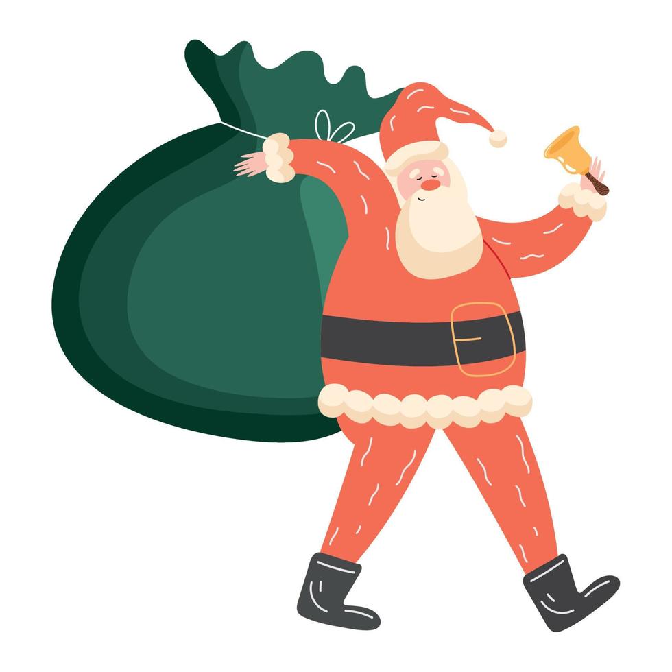 santa claus with bell vector