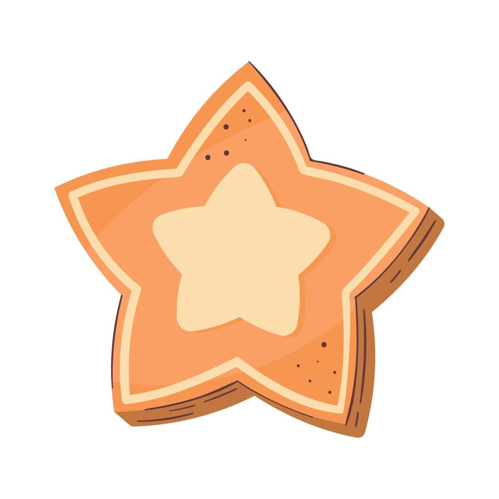 feliz navidad galleta estrella vector