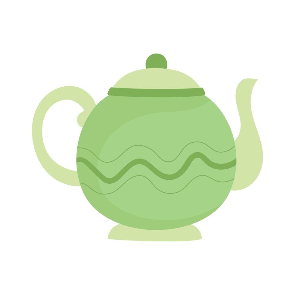 green teapot utensil vector