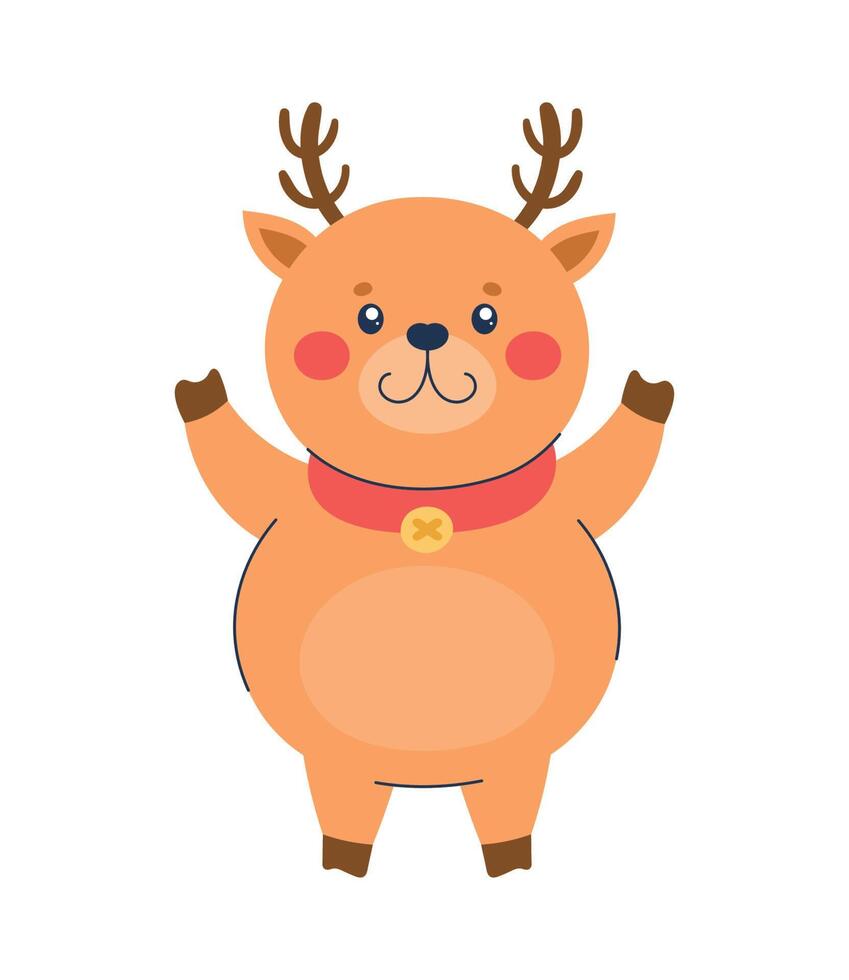 cute reindeer christmas character vector