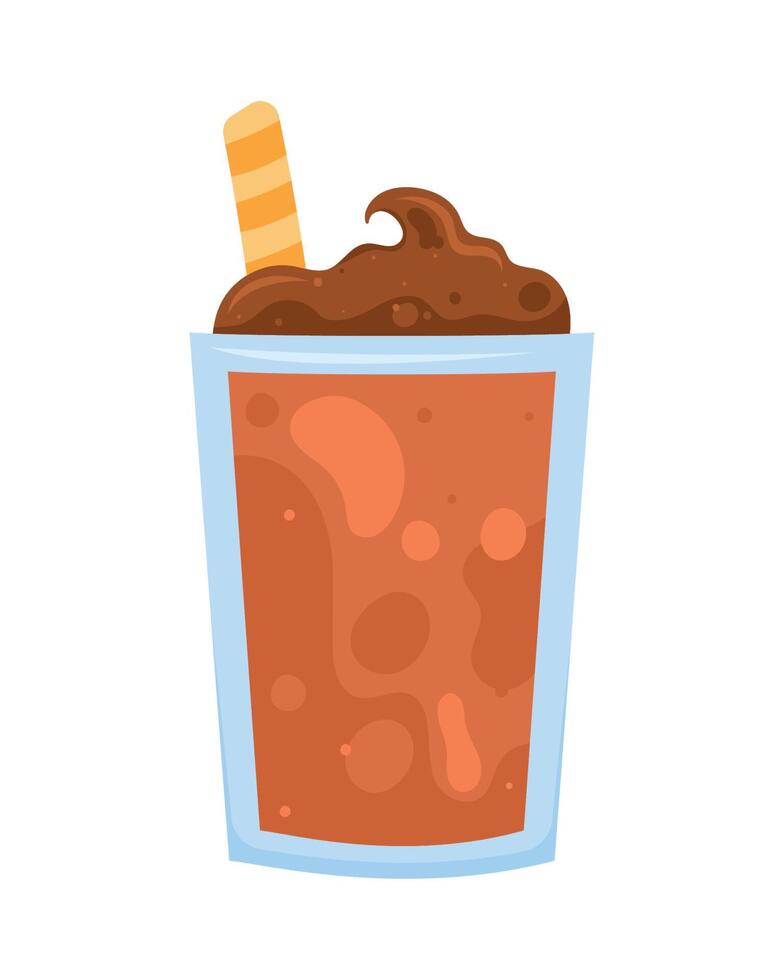 coffee glass with wafer vector