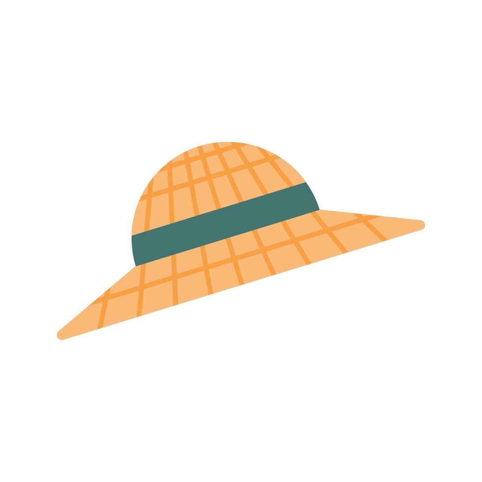 straw hat gardener accessory vector