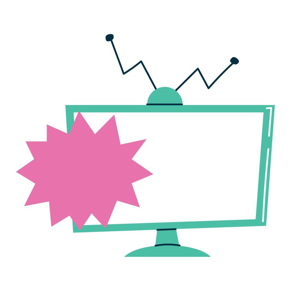 tv with offer stamp vector