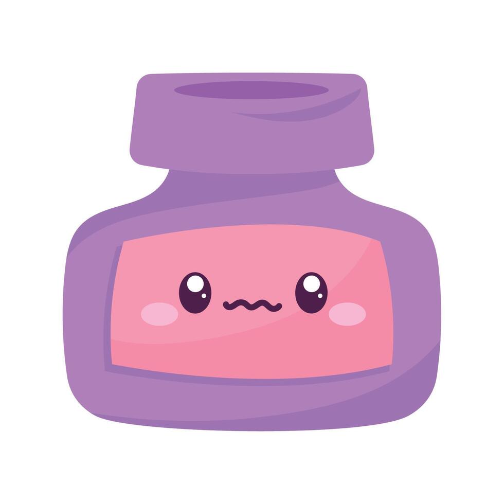 cute ink pot kawaii style vector