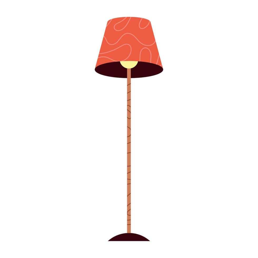 red lamp furniture vector