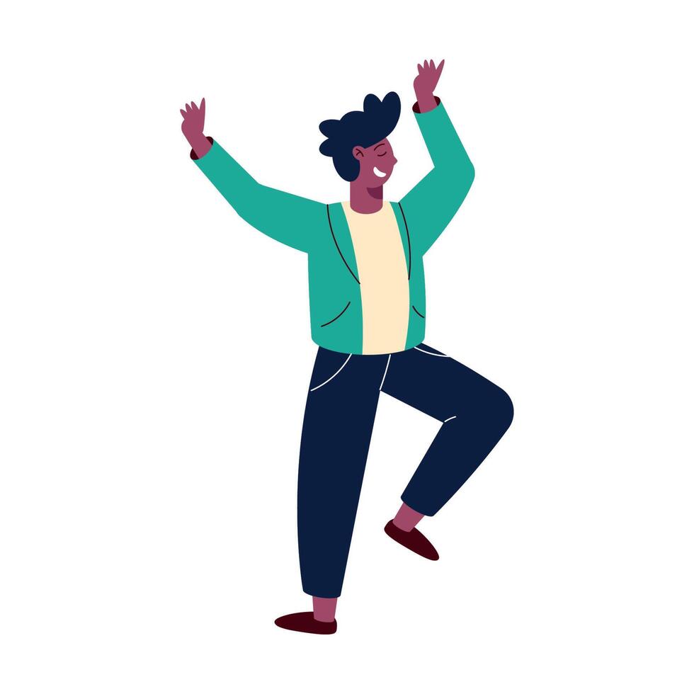 afro young man celebrating vector