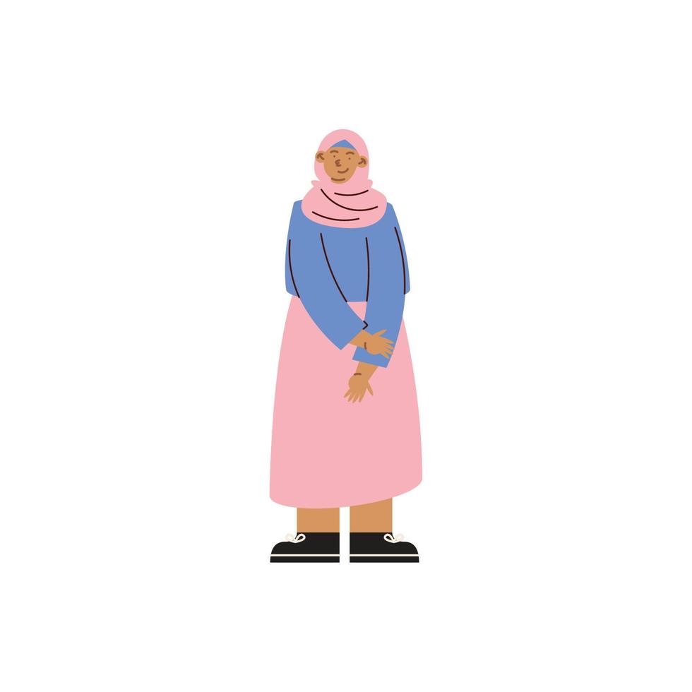 young muslim woman vector