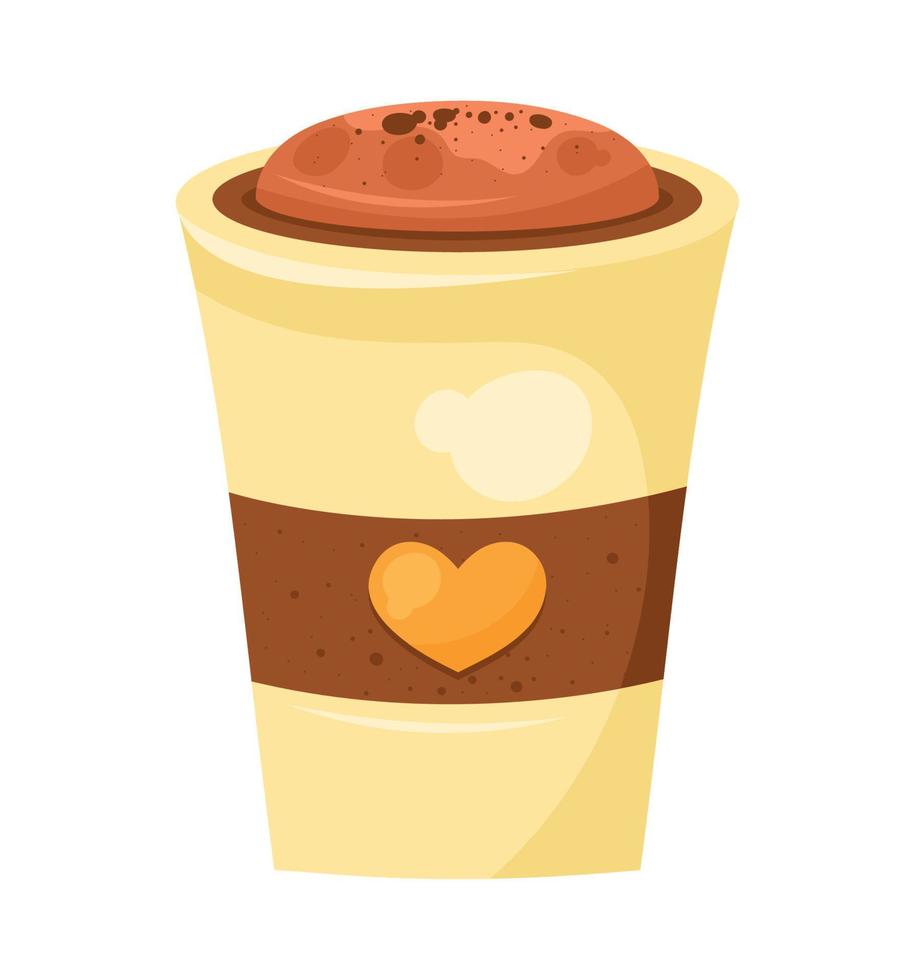 take away coffee with heart vector