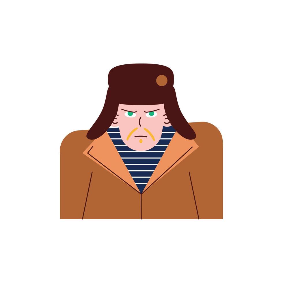 russian man avatar character vector