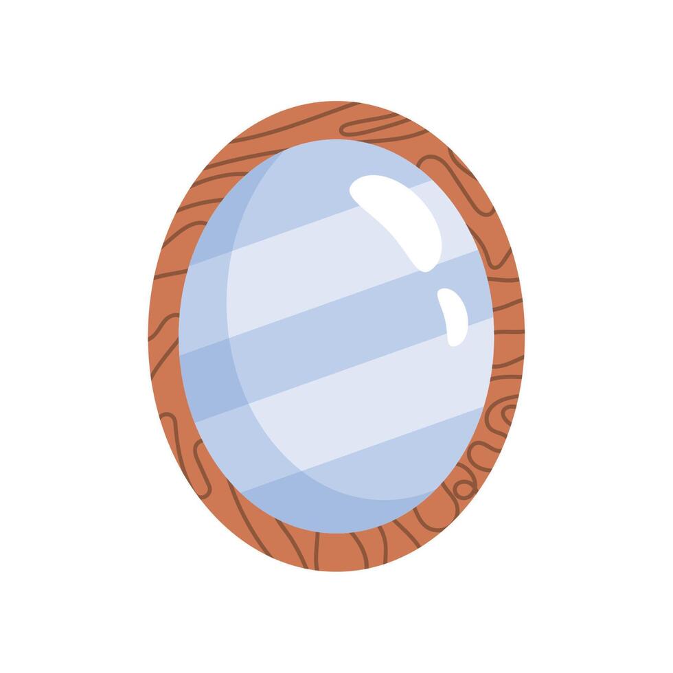 mirror oval form home vector