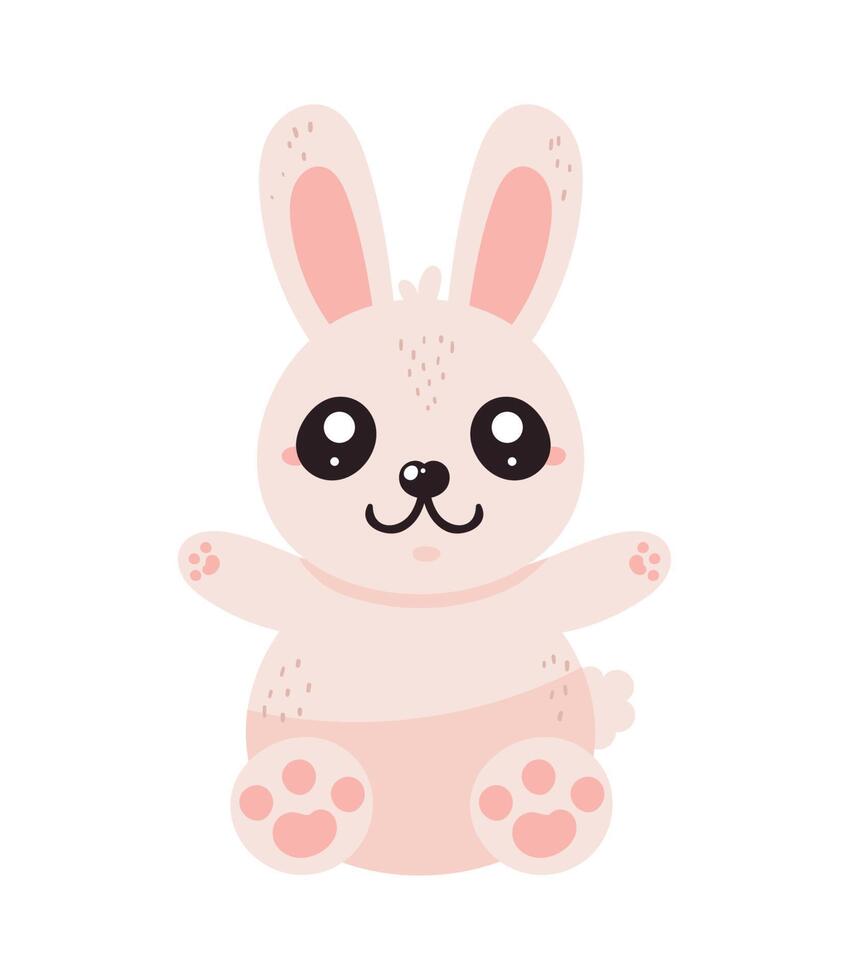 cute rabbit kawaii vector