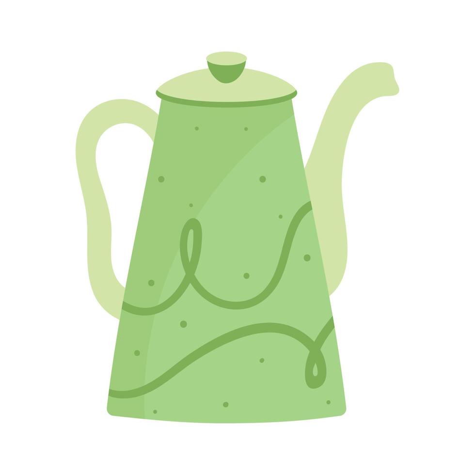 teapot utensil green vector