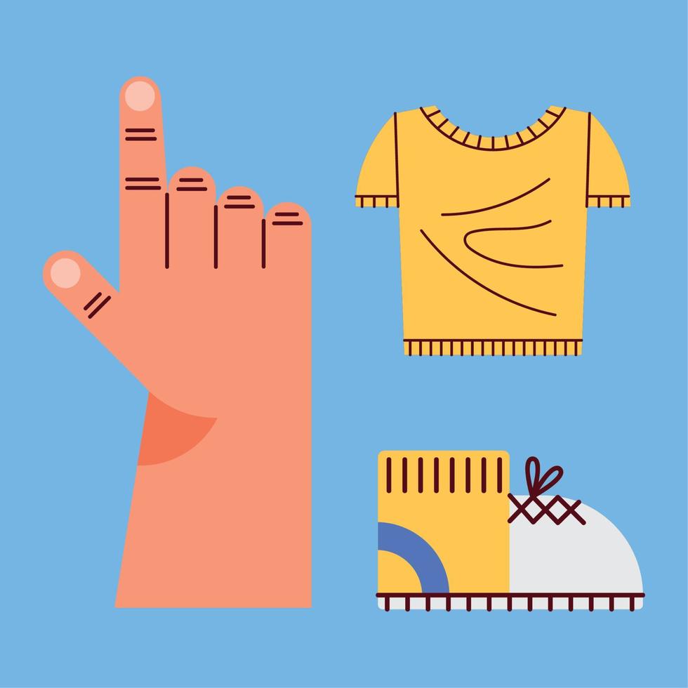 hand index and clothes vector