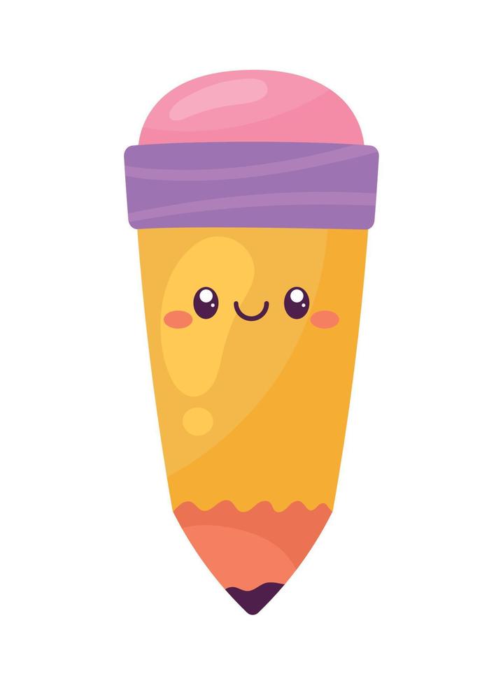 cute pencil kawaii style vector