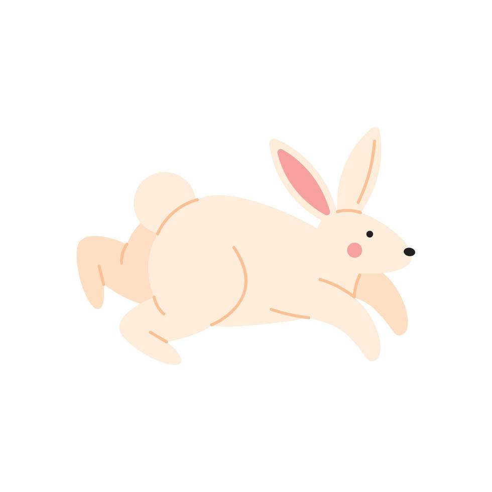 cute little rabbit running vector