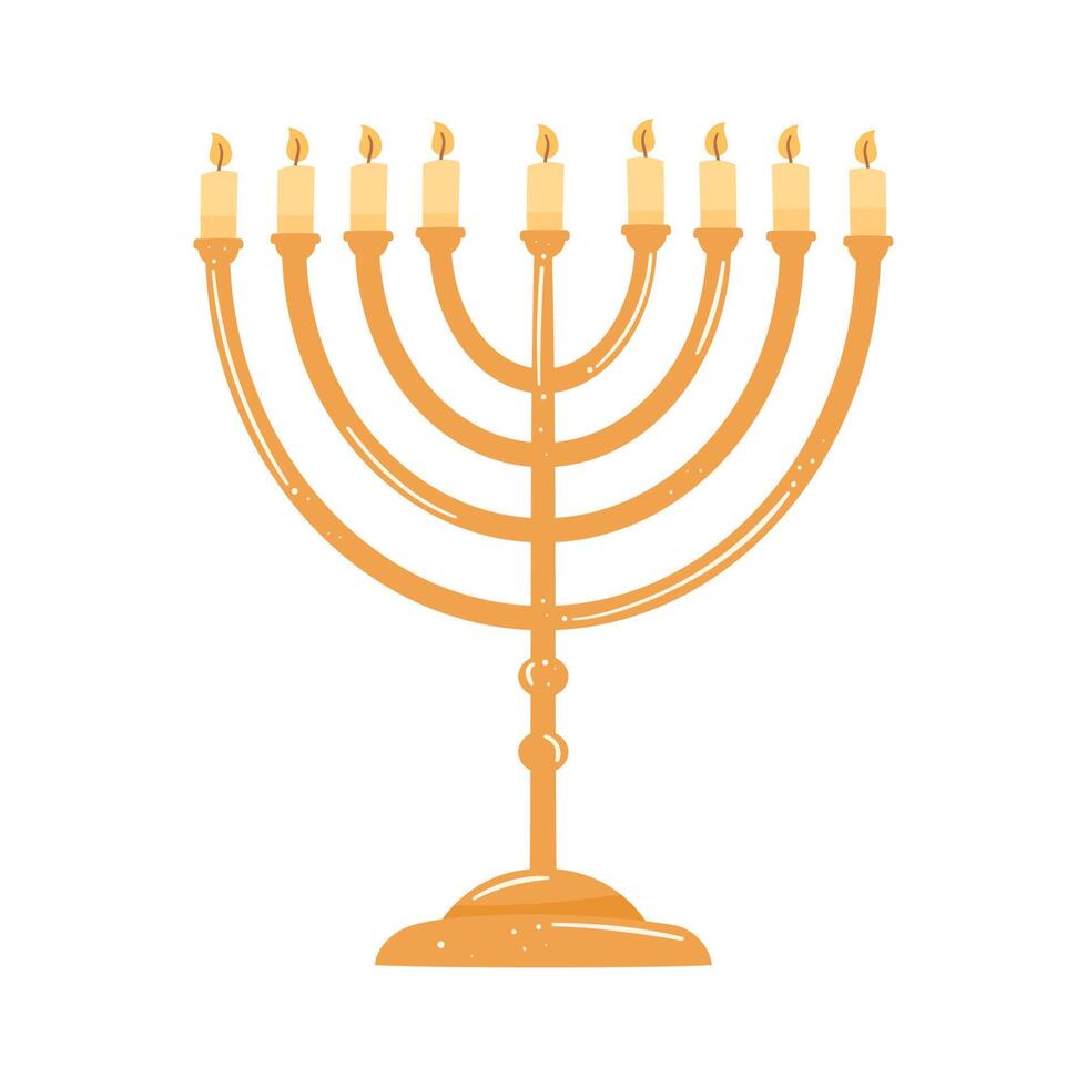 golden jewish chandelier vector
