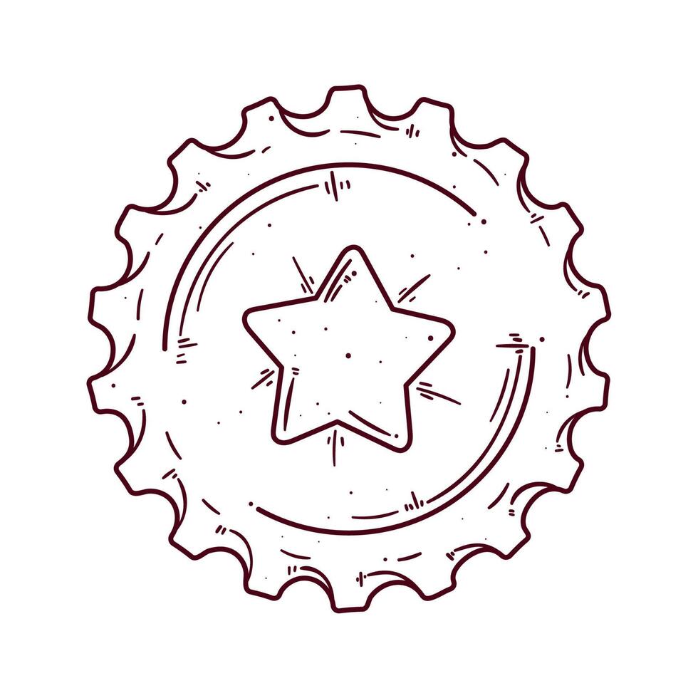 bottle cap with star vector