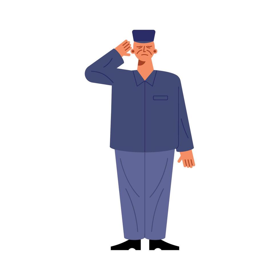 male military veteran saludating vector
