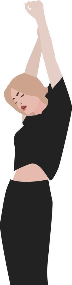 Blonde girl, illustration, vector on white background.