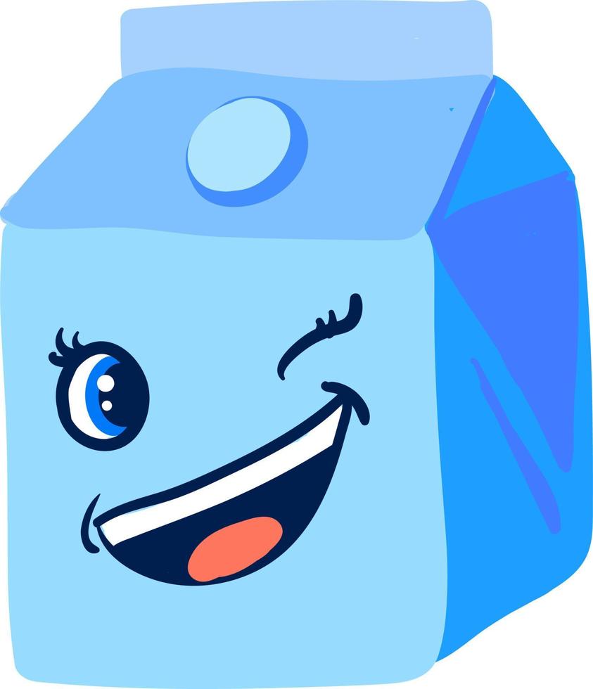 Milk in box, illustration, vector on white background