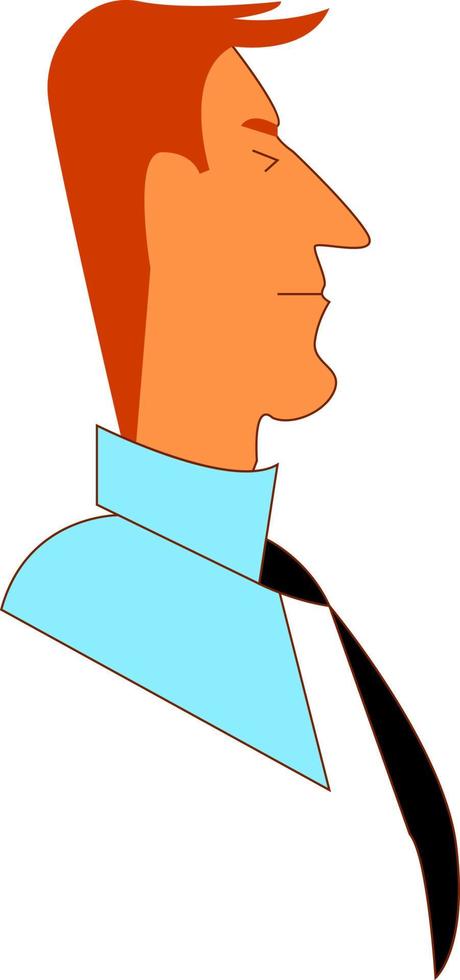 A man with a black tie, vector or color illustration.