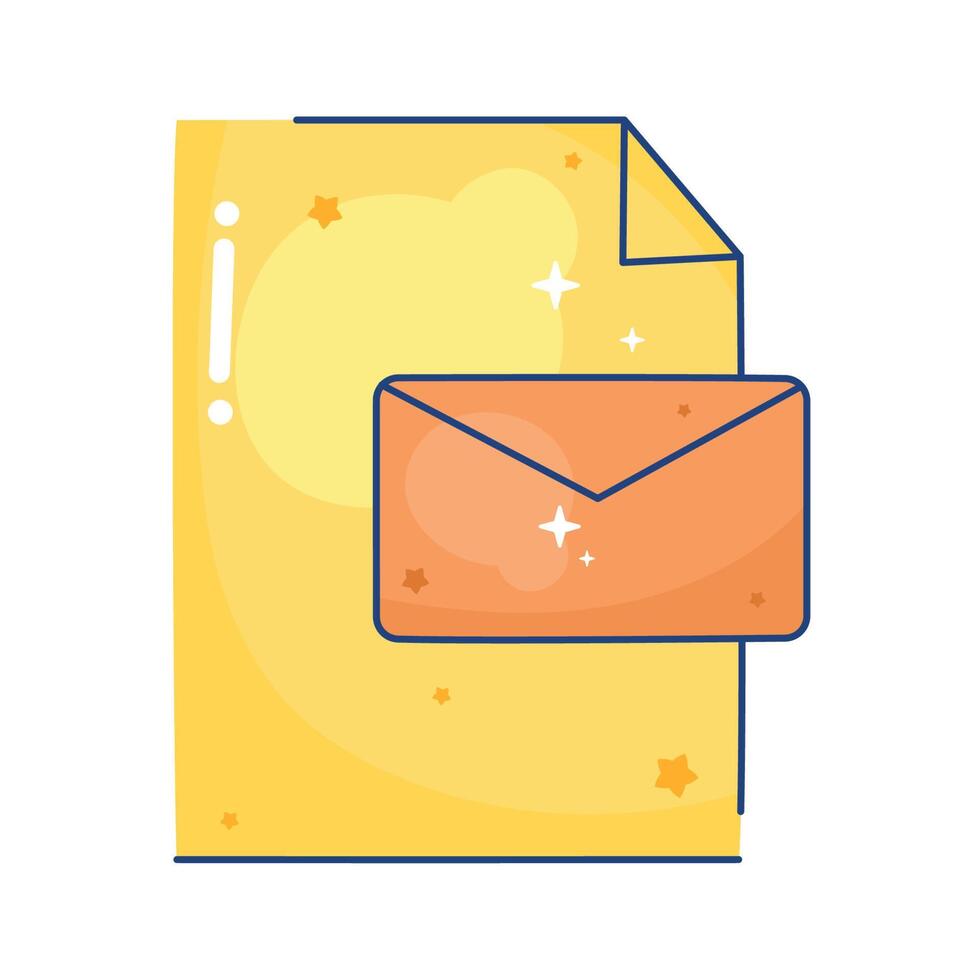 envelope mail with sheet vector