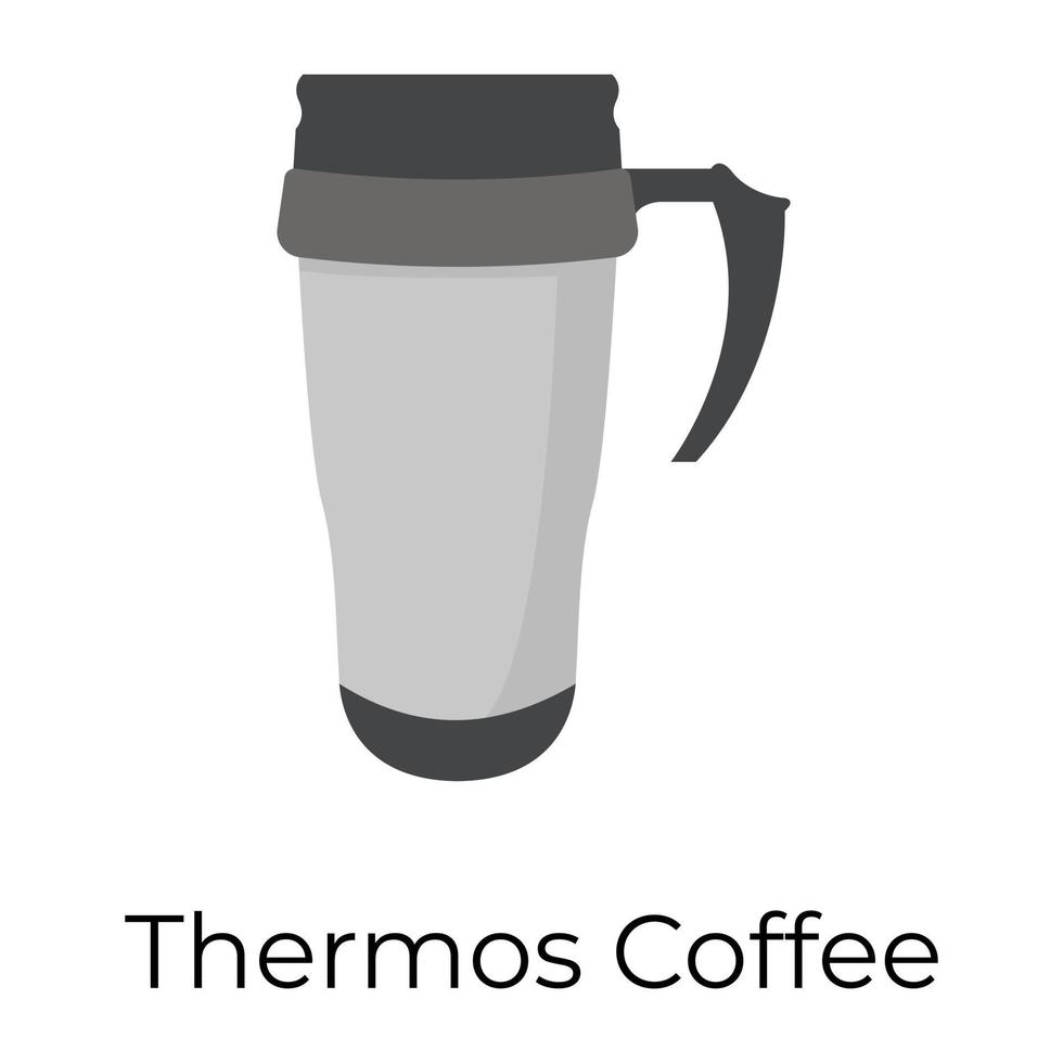Trendy Thermos Coffee vector