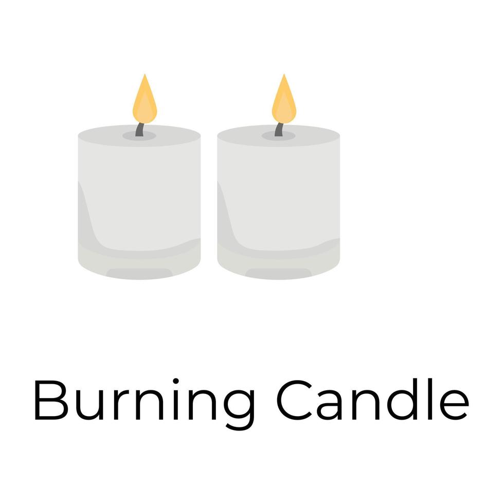 Trendy Burning Candle vector