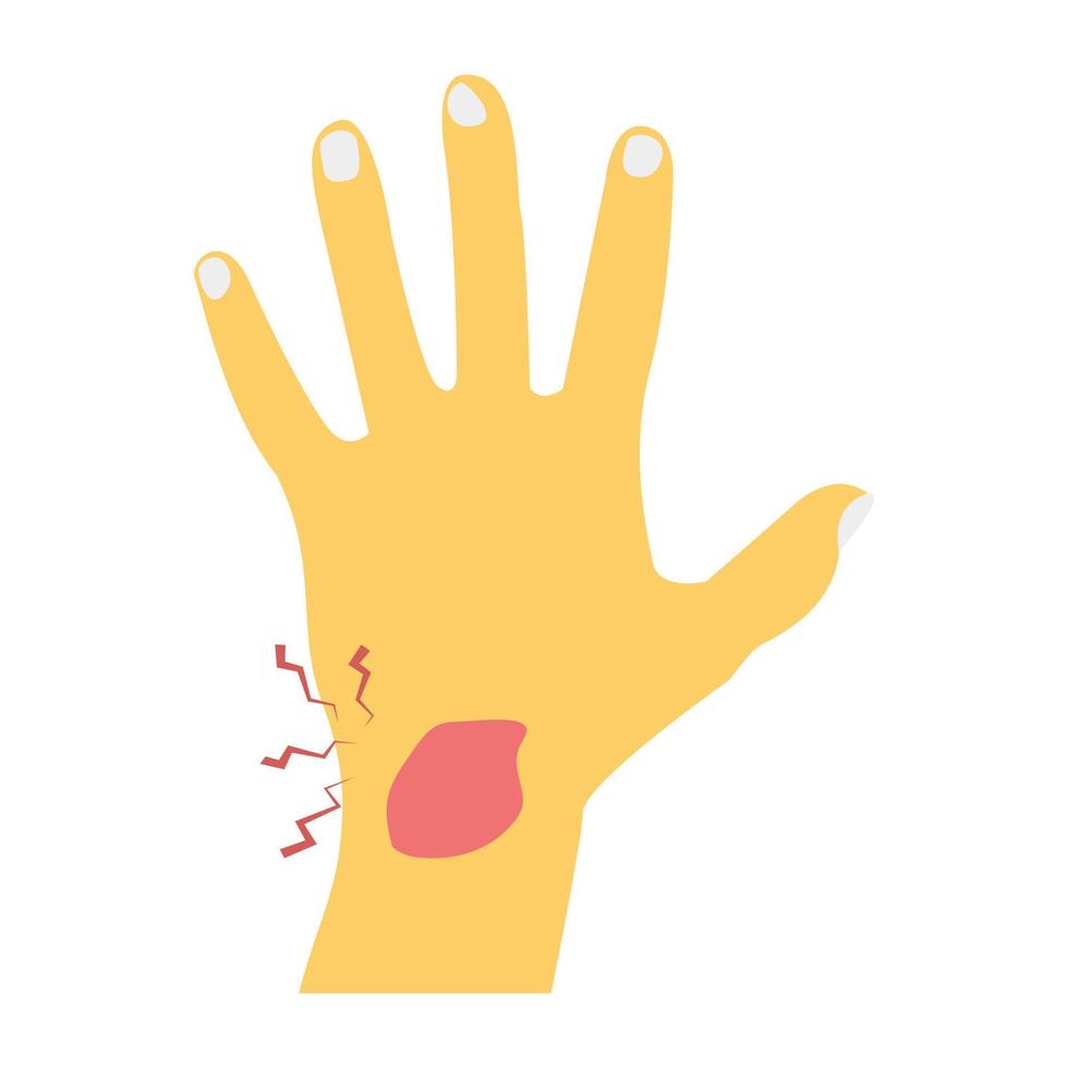 Trendy Hand Bleeding vector