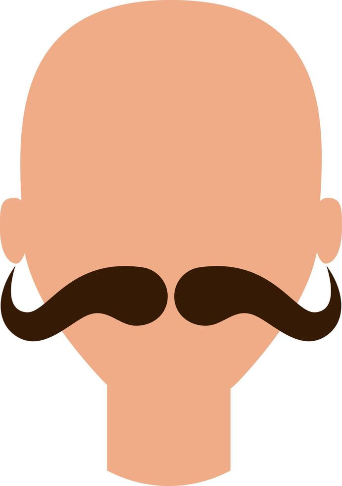 hombre con bigotes arriba, ilustración, vector, sobre un fondo blanco. vector