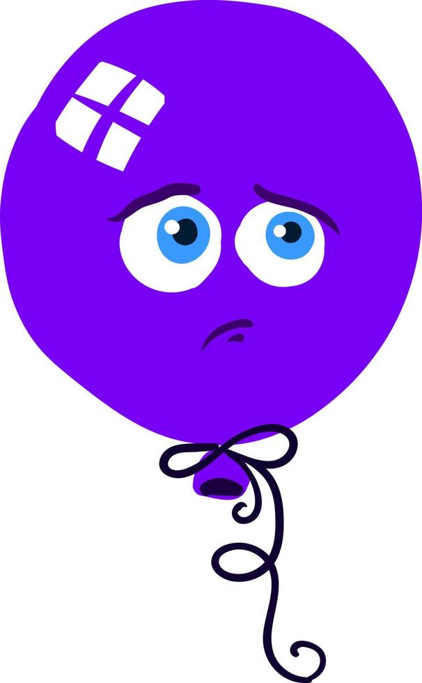 Purple balloon, illustration, vector on white background.