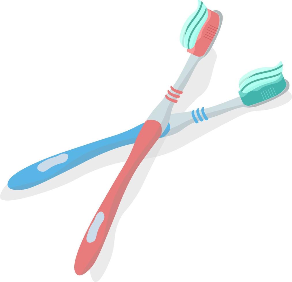 cepillos de dientes, ilustración, vector sobre fondo blanco