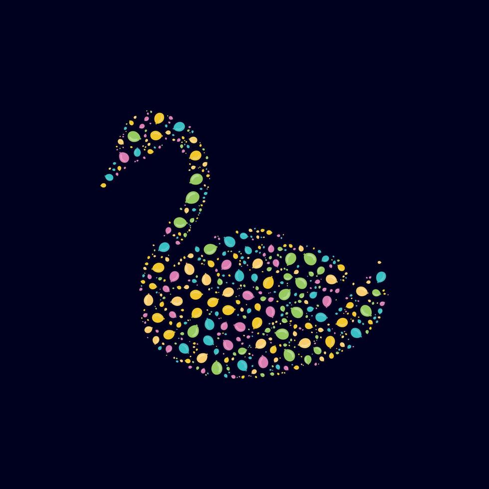 vector de diseño de arte pop de cisne