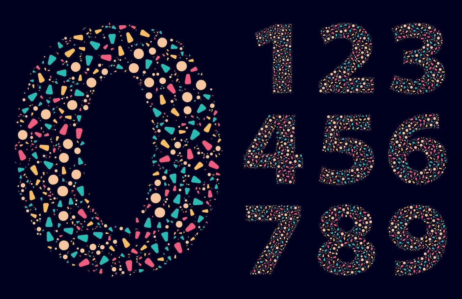 Numbers leaves Color Fill Set vector