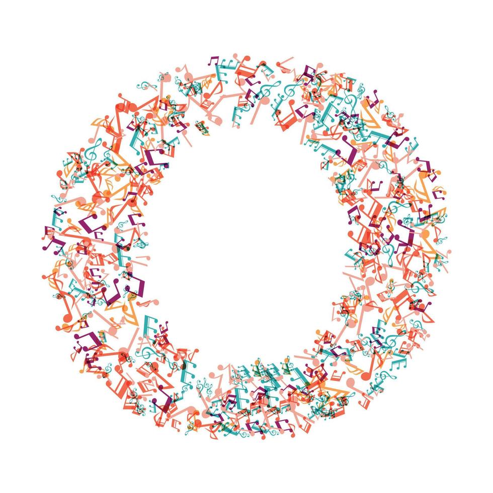 decorative music note letter O vector