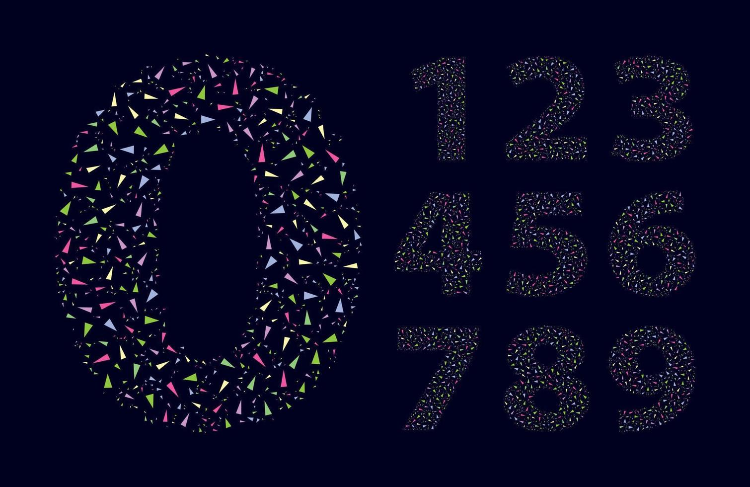 Numbers Colorful Fill Set art vector